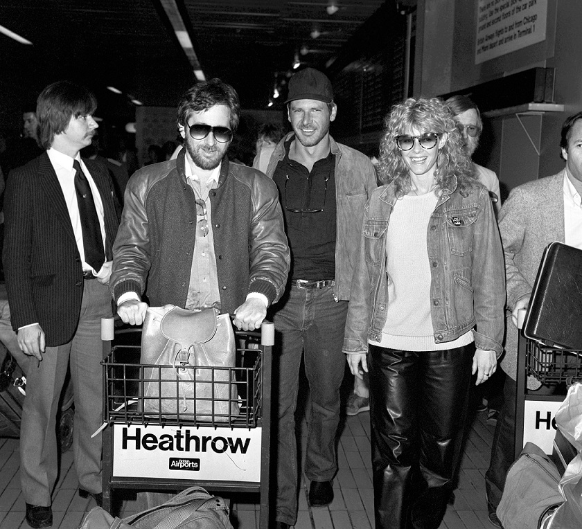 Harrison Ford, Stephen Spielberg and Kate Capshaw - Heathrow Airport - London