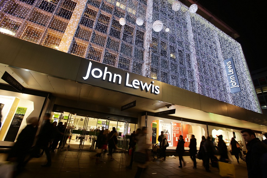 File photo dated 28/11/2014 of the exterior of John Lewis lit up for Christmas, on Oxford Street in central London. The retailer saw like-for-like sales lift 5.1% in the six weeks to January 2, but it relied on a 21.4% jump in online trade as comparable store sales dropped 1.2%.
