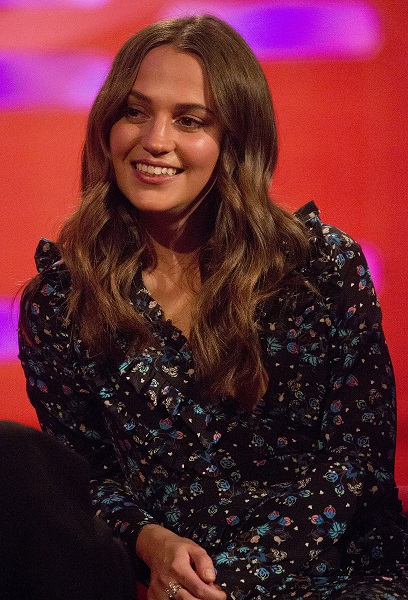 Alicia Vikander during filming of the Graham Norton Show at The London Studios, to be aired on BBC One on Friday.